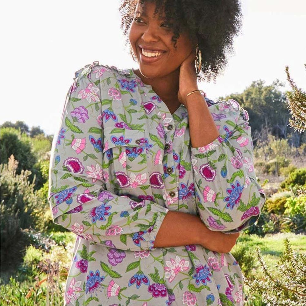 Matilda Jane Thinking Out Loud floral button-up long sleeve blouse